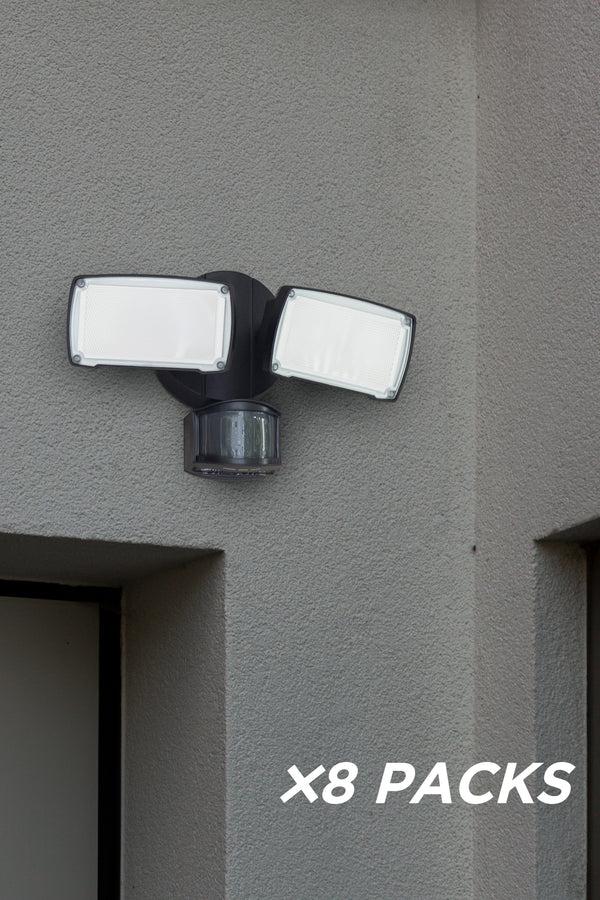 lutec 8 PACKS LUTEC-ALDI 3500LM 5000K 38W LED 180°Motion Activated D2D Dual-Head Floodlight