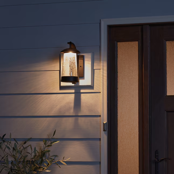 lutec LUTEC 13.27-in H Matte Black Hardwired Integrated LED Outdoor Wall Light