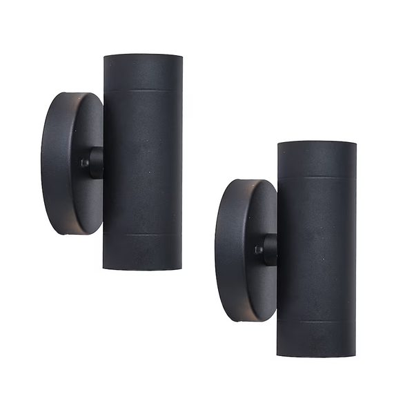 Lutec LUTEC 2 -Pack 6.3-in H Matte Black Hardwired Integrated LED Outdoor Wall Light