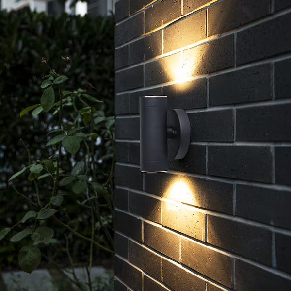 lutec LUTEC 2 -Pack 6.3-in H Matte Black Hardwired Integrated LED Outdoor Wall Light