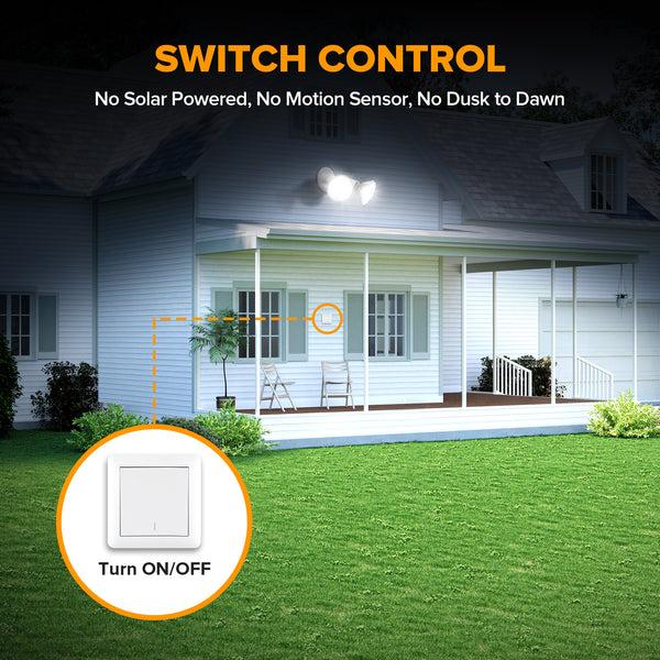 Lutec LUTEC 2 Pack Adjustable Twin Par Holder Outdoor Flood Lights Switch Controlled Security Lights Floodlights Fixture Waterproof Exterior Max 300 Watt Par38 Flood Light For Garage Yard Porch-White