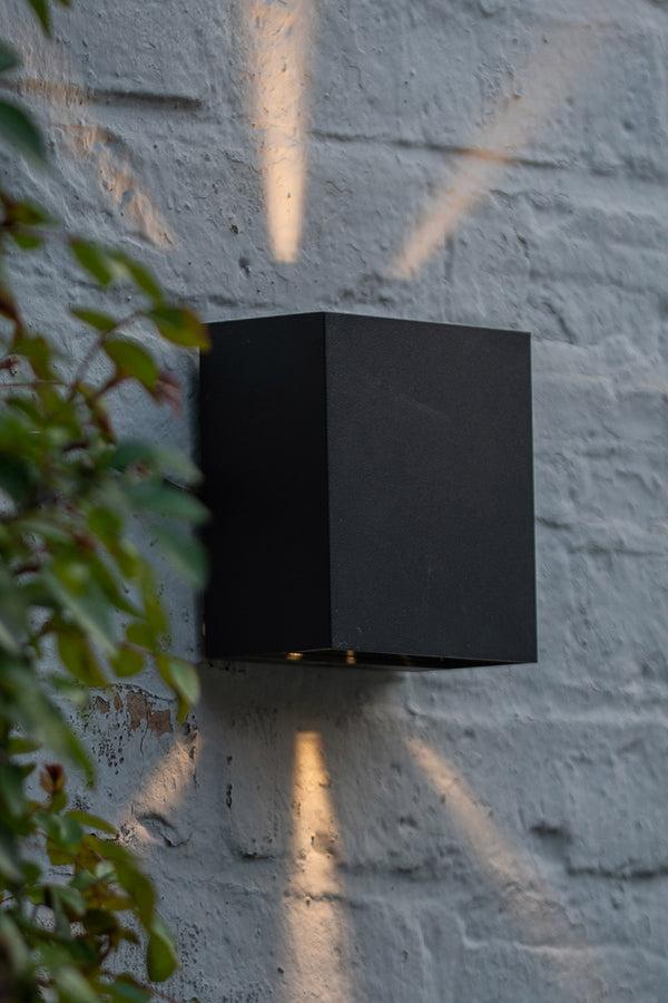Lutec LUTEC-2 Packs LED Up & Down Modern Wall Light 10W 3000K Warm White Adjustable Exterior Bedroom-Black