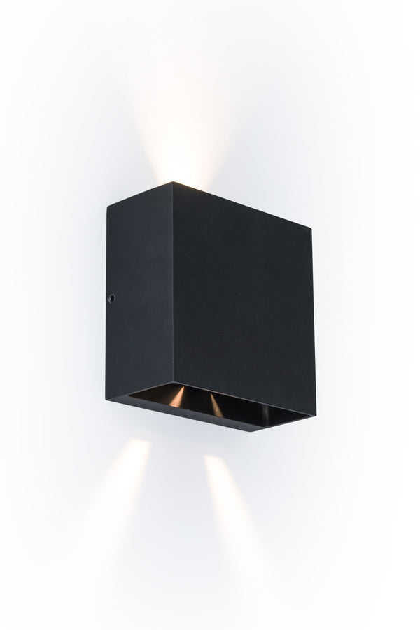 Lutec LUTEC-2 Packs LED Up & Down Modern Wall Light 10W 3000K Warm White Adjustable Exterior Bedroom-Black