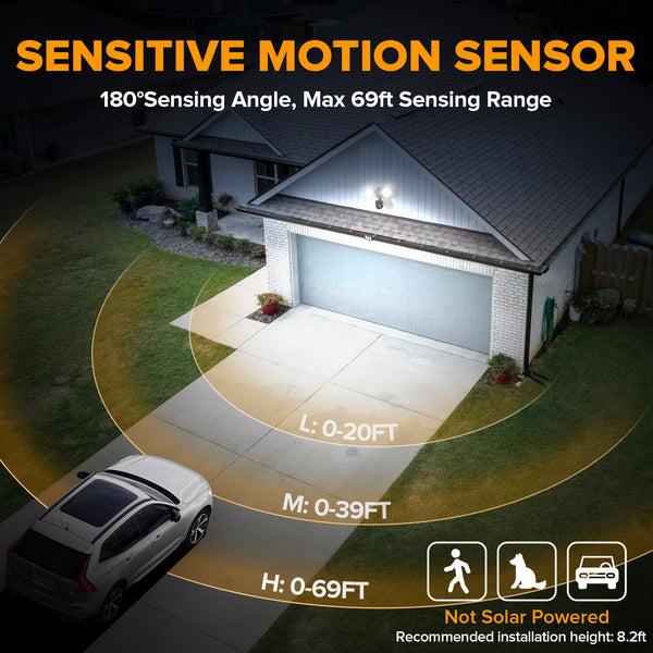 Lutec LUTEC 32W 2500 Lumen LED Security Lights Motion Sensor Light Outdoor 5000K Daylight IP65 Waterproof Dusk To Dawn Motion Detector Flood Light For Garage Yard Porch-Brown