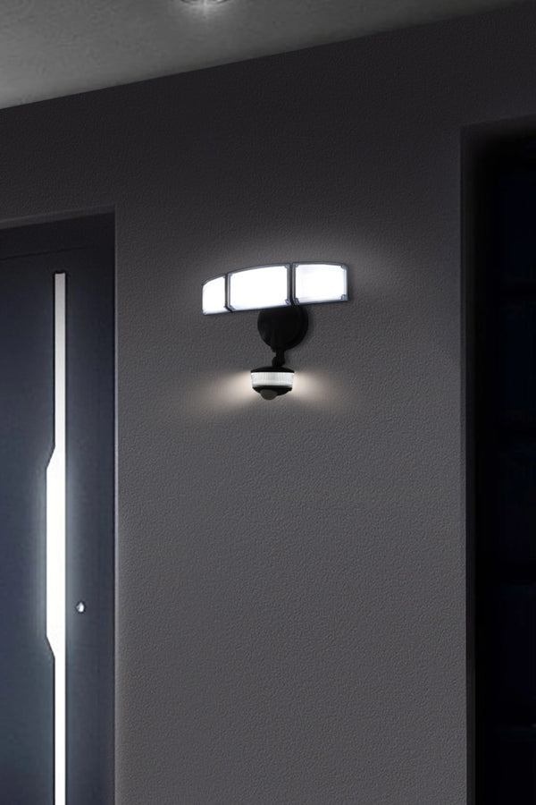 Lutec LUTEC-74W 7000 Lumen Motion Sensor Outdoor Lights 5000K Daylight IP65 Waterproof Flood Lights Outdoor With Night Light Dusk To Dawn Motion Detector Security Lights For Outside Garage Yard-Black