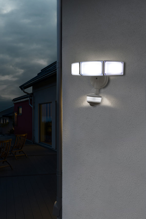 Lutec LUTEC-74W 8000 Lumen Motion Sensor Outdoor Lights 5000K Daylight IP65 Waterproof Flood Lights Outdoor With Night Light Dusk To Dawn Motion Detector Security Lights For Outside Garage Yard-White