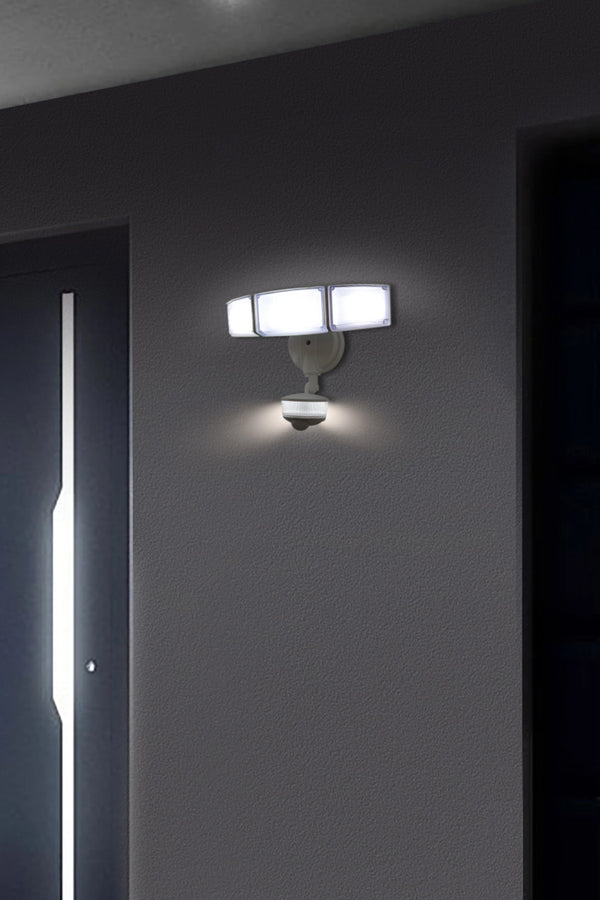 Lutec LUTEC-74W 8000 Lumen Motion Sensor Outdoor Lights 5000K Daylight IP65 Waterproof Flood Lights Outdoor With Night Light Dusk To Dawn Motion Detector Security Lights For Outside Garage Yard-White