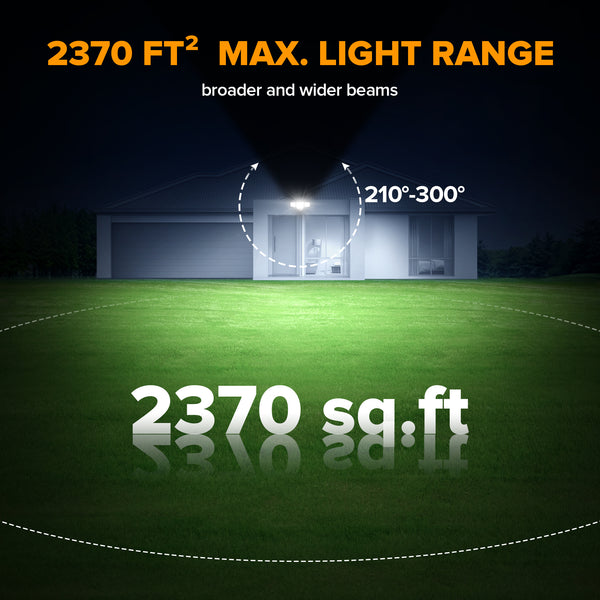 Lutec LUTEC 80W 9000LM Flood Lights Outdoor Switch Controlled LED Security Lights With 4 Heads IP65 Waterproof 5000K Daylight For Garage Yard Patio (White)