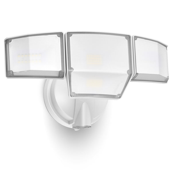 lutec LUTEC 80W Dusk to Dawn Flood Lights Outdoor 9000LM Super Bright LED Security Light with Photocell IP65 Waterproof 5000K Daylight 4 Heads Floodlight for Garage Yard Patio (White)