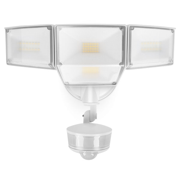 lutec LUTEC 84W 9500LM LED Security Lights Motion Sensor Outdoor Lights with Night Light 4 Head LED Flood Lights Outdoor 5000K Daylight IP65 Waterproof Motion Detected Lights for Outside (White)