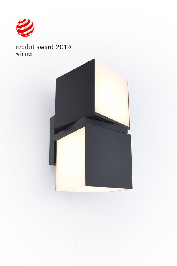Lutec LUTEC-CUBA LED Outdoor Up & Down 350°Rotational Wall Sconce 23W 1100LM 3000K Black