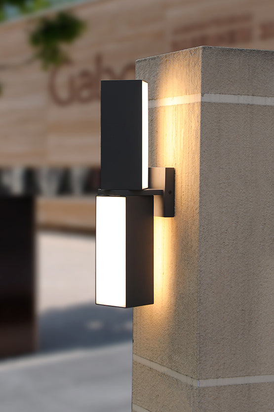 Lutec LUTEC-CUBA LED Outdoor Up & Down 350°Rotational Wall Sconce 27W 3000K 2000LM Grey