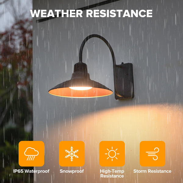 Lutec LUTEC Dusk To Dawn Wall Sconces Outdoor Gooseneck LED Barn Light Exterior Porch Wall Lighting Fixture Anti-Rust Waterproof Vintage Wall Mount For House Patio Farmhouse Garage