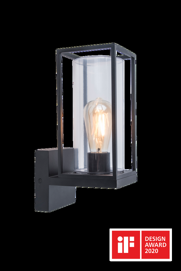 Lutec LUTEC-FLAIR (Up) LED Outdoor Geometric Wall Light With Clear Glass Surround