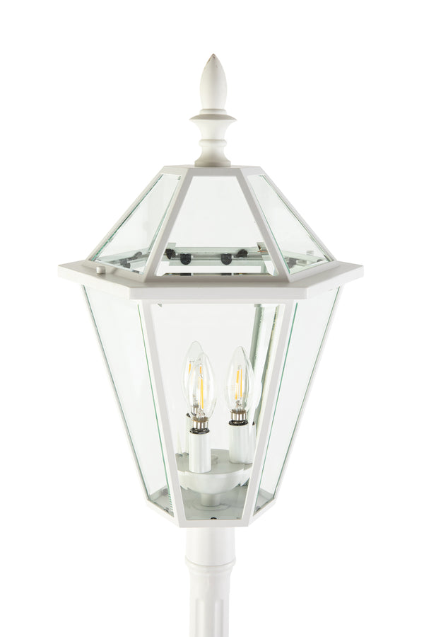 Lutec LUTEC-Hardwired Single Head Die-Cast Aluminum LED Post Light (Head & Pole) 3 Bulbs (Not Included) White