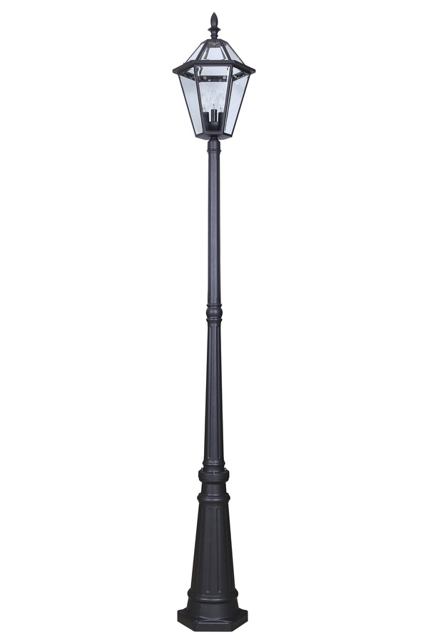 lutec LUTEC-Hardwired Single Head Die-Cast Aluminum LED Post Light (Head & Pole) 3 bulbs(Not included) Non-solar version of London