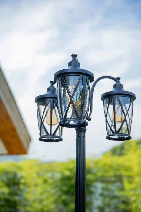 lutec LUTEC-HIGH POST 3-Head Die-Cast Aluminum LED Outdoor Hard Wired Street Light (Head & Pole) Bronze