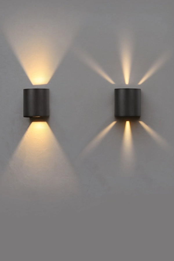 Lutec LUTEC-LED Up & Down Adjustable Wall Lights Anti-Rust Aluminium Modern Outdoor Indoor Wall Sconce 10W 400LM 3000K Warm White Exterior Light IP65 Waterproof For Porch Patio Garage-Black