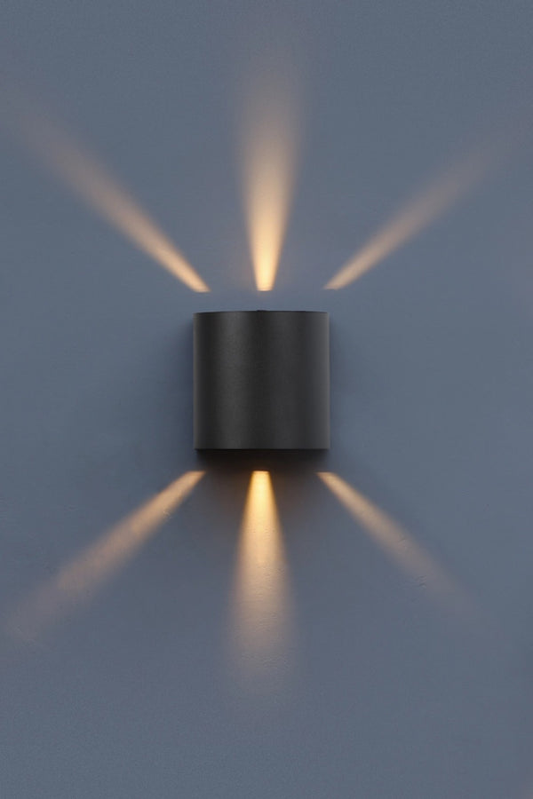 Lutec LUTEC-LED Up & Down Adjustable Wall Lights Anti-Rust Aluminium Modern Outdoor Indoor Wall Sconce 10W 400LM 3000K Warm White Exterior Light IP65 Waterproof For Porch Patio Garage-Black