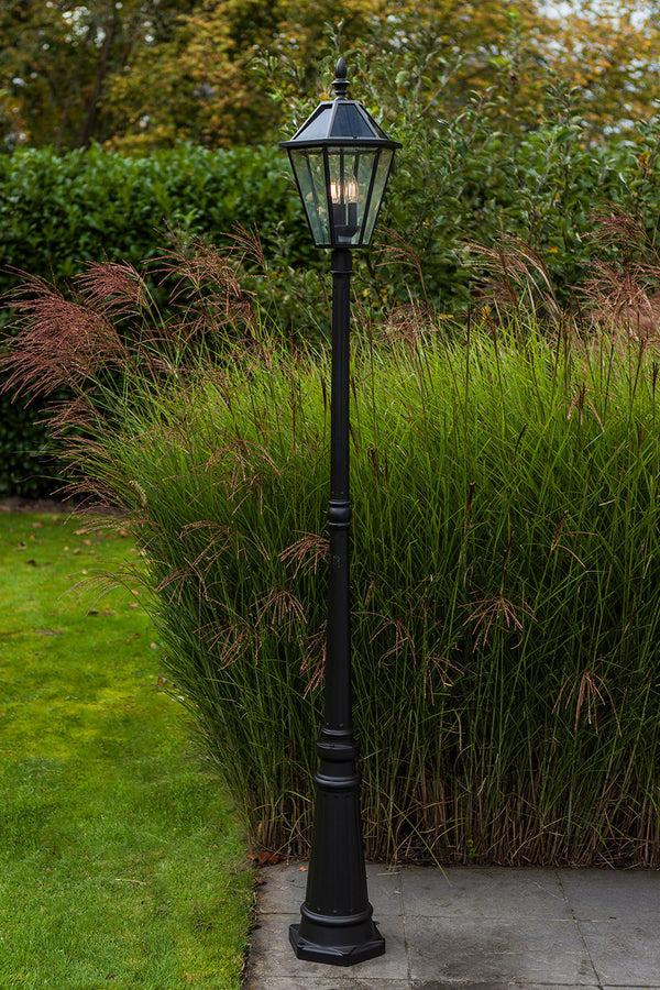 Lutec LUTEC-LONDON Single Head Die-Cast Aluminum LED Outdoor Solar Powered Street Light (Head & Pole) 300LM Up To 8hour Runtime 2700K