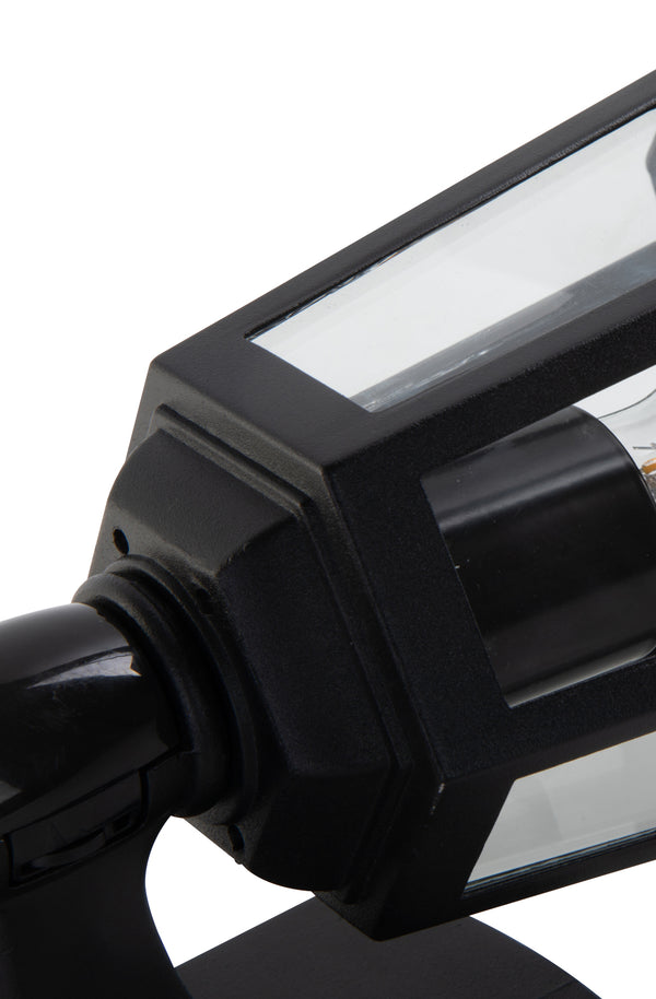 Lutec LUTEC-Motion Sensor Outdoor Wall Light Dusk To Dawn Waterproof Metal With Clear Glass(Bulb Not Included) Black