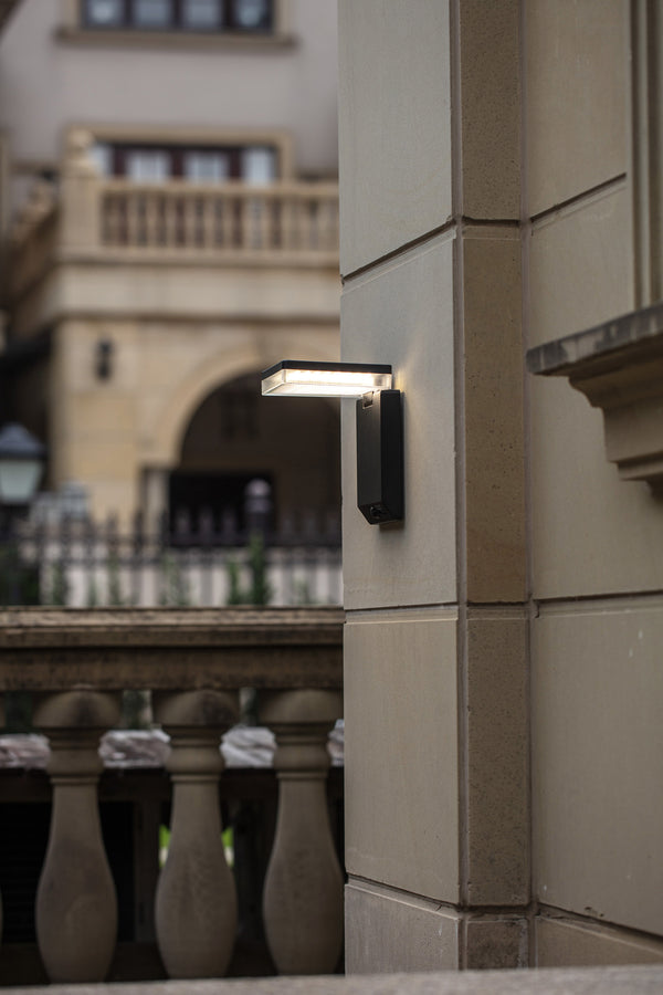 Lutec LUTEC MOZE - Solar Outdoor Wall Light Motion Sensor With 3 Lighting Modes 8W 1000LM 4000K Dusk To Dawn Waterproof Wireless