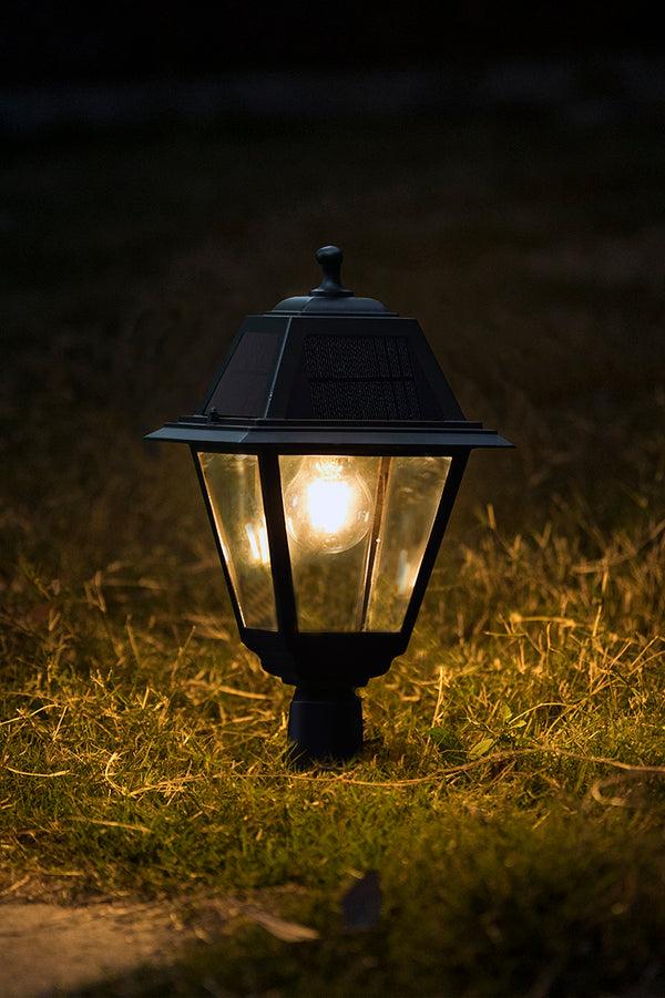 Lutec LUTEC- One-Trapezoid-Head Die-Cast Aluminum LED Outdoor Solar Street Light (Only Head) Dusk To Dawn. Black(Bulbs Included)