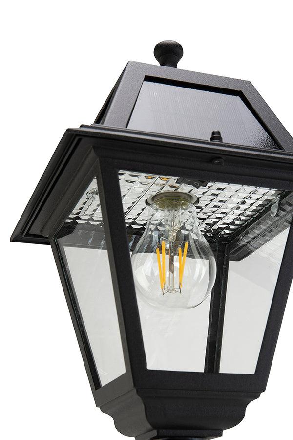 Lutec LUTEC- One-Trapezoid-Head Die-Cast Aluminum LED Outdoor Solar Street Light (Only Head) Dusk To Dawn. Black(Bulbs Included)
