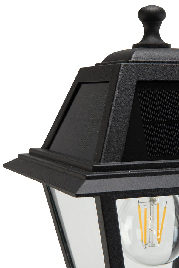 Lutec LUTEC- One-Trapezoid-Head Die-Cast Aluminum LED Outdoor Solar Street Light (Head & Pole) Dusk To Dawn. Black(Bulbs Included)