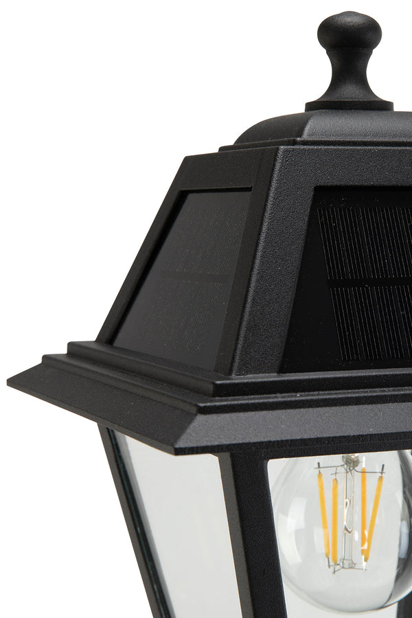 Lutec LUTEC- One-Trapezoid-Head Die-Cast Aluminum LED Outdoor Solar Street Light (Head & Pole) Dusk To Dawn. Black(Bulbs Included)