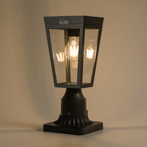 lutec LUTEC Outdoor Solar Lamp Post Light with Pier Mount Base Dusk to Dawn Waterproof Post Light Fixtures Black Solar Powered Aluminum Post Lights for Outside lutec LUTEC Outdoor Solar Lamp Post Light with Pier Mount Base Dusk to Dawn Waterproof Post Light Fixtures Black Solar Powered Aluminum Post Lights for Outside