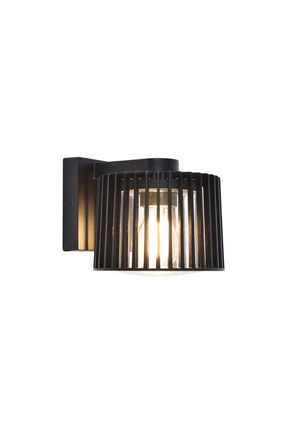 Lutec LUTEC Outdoor Wall Lantern Exterior Waterproof Wall Sconce Light Fixtures Black Front Door Porch Lights Wall Mount Lighting With Clear Glass Shade E26 Socket Wall Lamp For Patio