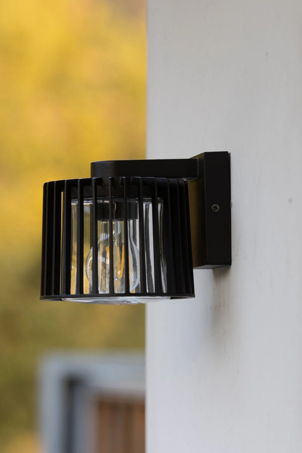 Lutec LUTEC Outdoor Wall Lantern Exterior Waterproof Wall Sconce Light Fixtures Black Front Door Porch Lights Wall Mount Lighting With Clear Glass Shade E26 Socket Wall Lamp For Patio