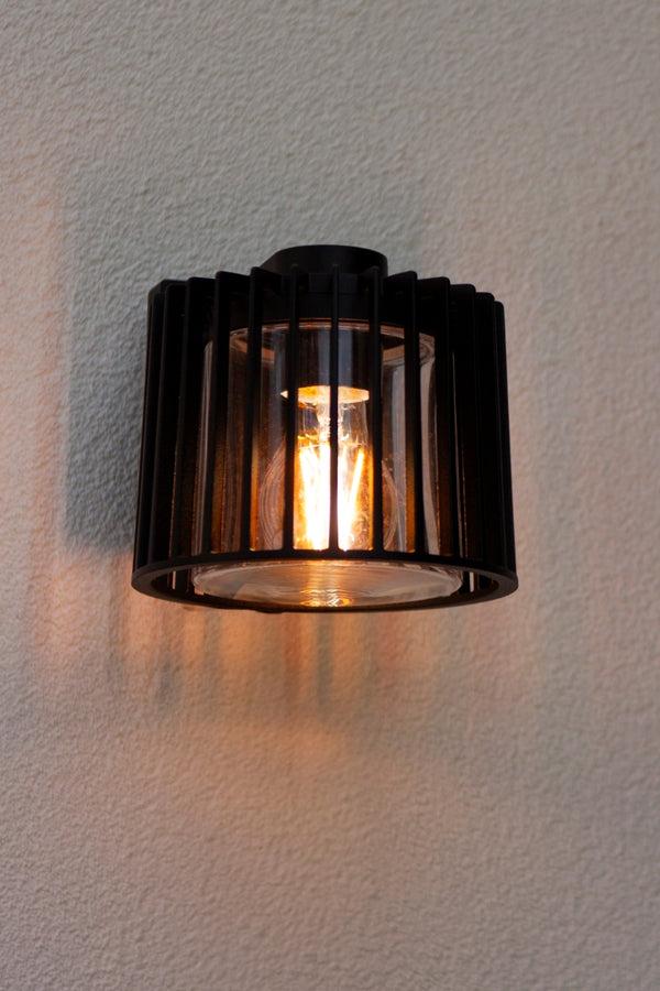 lutec LUTEC Outdoor Wall Lantern Exterior Waterproof Wall Sconce Light Fixtures Black Front Door Porch Lights Wall Mount Lighting with Clear Glass Shade E26 Socket Wall Lamp for Patio