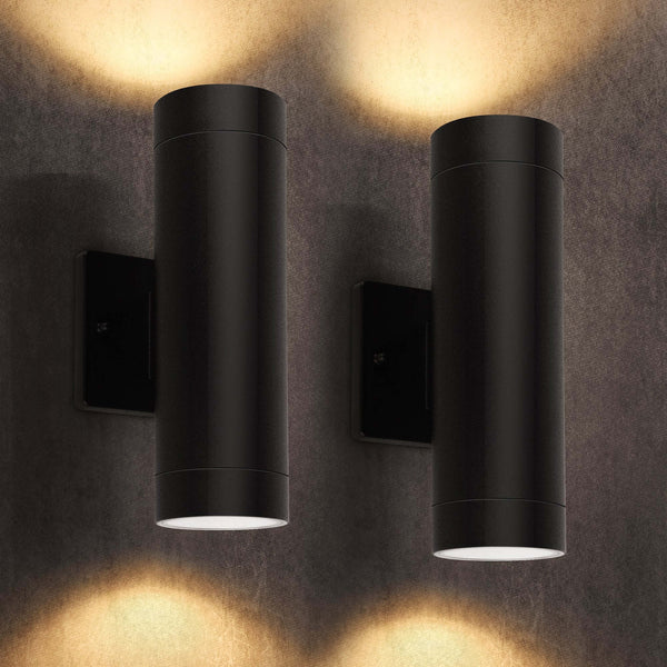 lutec LUTEC Outdoor Wall Light Fixtures Integrated LED Cylinder Up-Down Sconce 16W 2700K Waterproof Aluminum Exterior Lighting Modern Matte Black Wall Sconce Outdoor Lighting for Porch Entryway 2 Pack lutec LUTEC Outdoor Wall Light Fixtures Integrated LED Cylinder Up-Down Sconce 16W 2700K Waterproof Aluminum Exterior Lighting Modern Matte Black Wall Sconce Outdoor Lighting for Porch Entryway 2 Pack