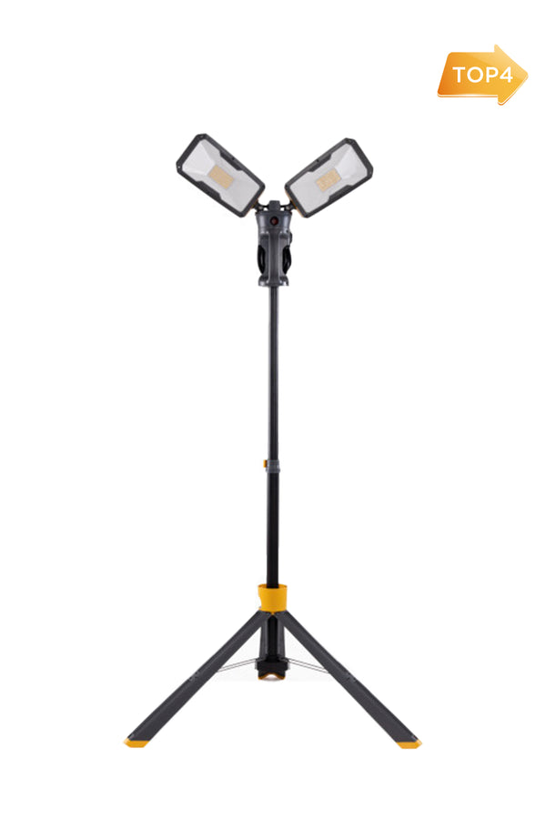 Lutec LUTEC-PERI Max 11000LM 3000K-5000K 93W Portable LED Work Light With Dual Rotating Heads Telescopic Foldable Tripod Stand