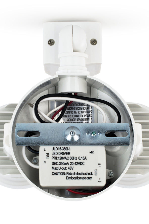 Lutec LUTEC-Shrimp 1130LM 5200K 13.5W LED 110° Motion Activated D2D Dual-Head Floodlight