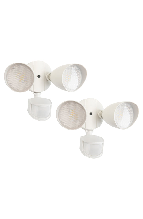 lutec LUTEC-Shrimp 2 Packs 2500LM 5000K 32W LED Motion Sensor D2D Dual-Head Floodlight White
