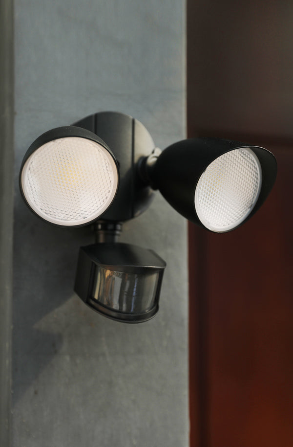 Lutec LUTEC-Shrimp 2500LM 5000K 32W LED Motion Sensor D2D Dual-Head Floodlight Black