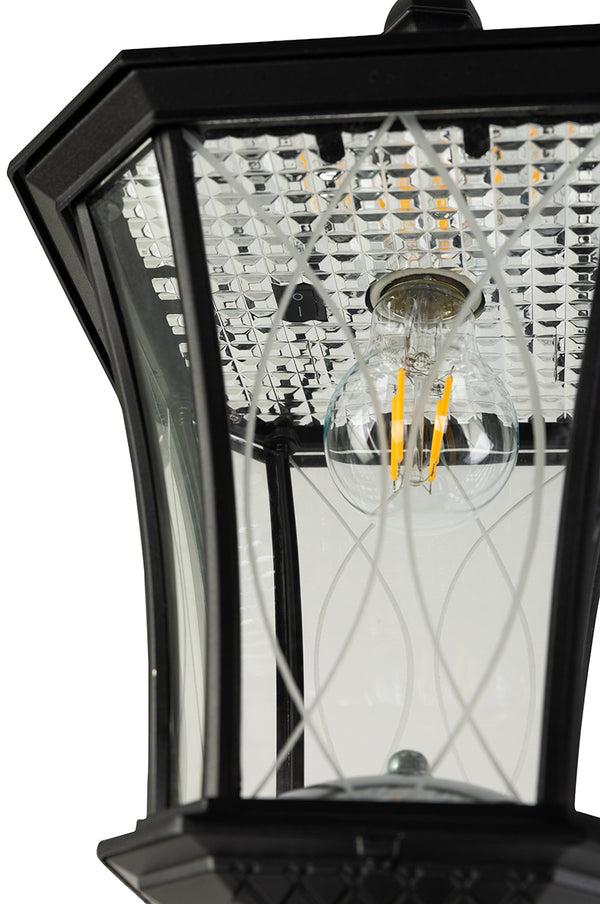 Lutec LUTEC-Single Head Outdoor Solar Post Light Dusk To Dawn 200LM 2700K 3.7V Up To 8hour Runtime Black(Head+Post)