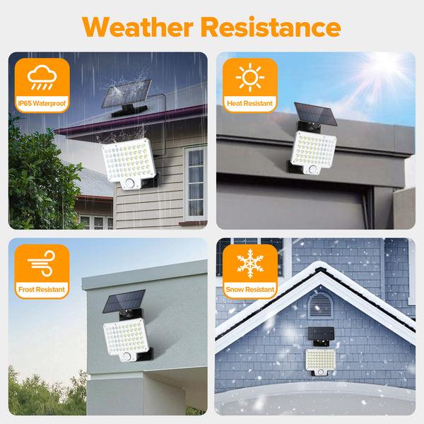 Lutec LUTEC Solar Lights Outdoor 240 LED 3000LM Solar Powered Motion Sensor Flood Lights With Remote Solar Flood Light With 3 Modes Security Lights With 16.4Ft Cable IP65 Waterproof For Yard