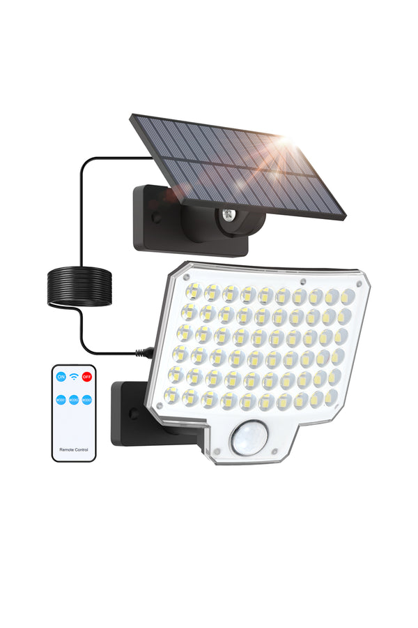 lutec LUTEC Solar Lights Outdoor 240 LED 3000LM Solar Powered Motion Sensor Flood Lights with Remote Solar Flood Light with 3 Modes Security Lights with 16.4Ft Cable IP65 Waterproof for Yard