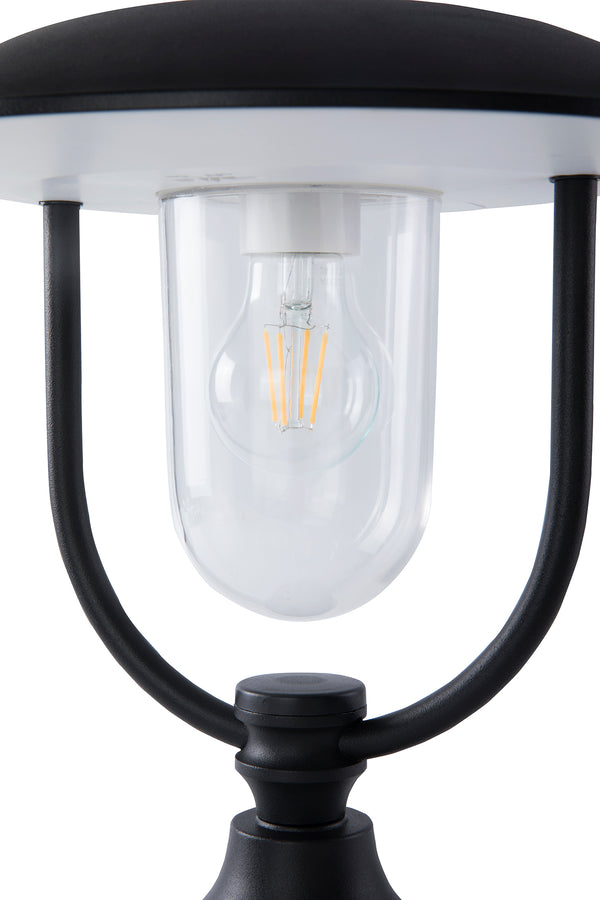 Lutec LUTEC-Solar Outdoor Post Light Dusk To Dawn Exterior Pole Lights Head For Pier And Pole Mount Black