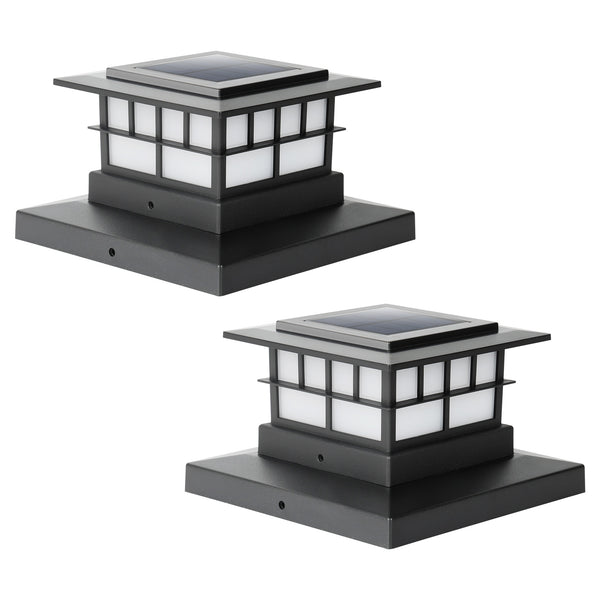 Lutec LUTEC Solar Post Cap Lights IP65 Waterproof Solar Fence Post Lights For 4x4 5x5 6x6 Wooden/Vinyl Posts Warm White 3000K LED Solar Powered Lighting Decor For Yard Garden Patio Deck