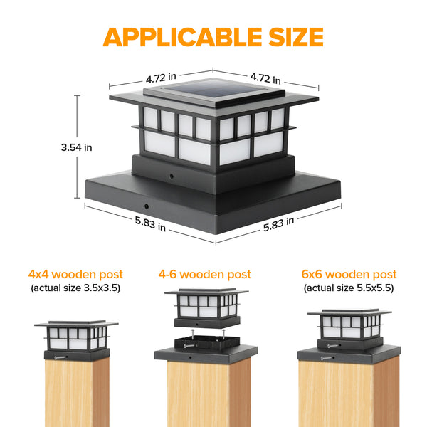 Lutec LUTEC Solar Post Cap Lights IP65 Waterproof Solar Fence Post Lights For 4x4 5x5 6x6 Wooden/Vinyl Posts Warm White 3000K LED Solar Powered Lighting Decor For Yard Garden Patio Deck