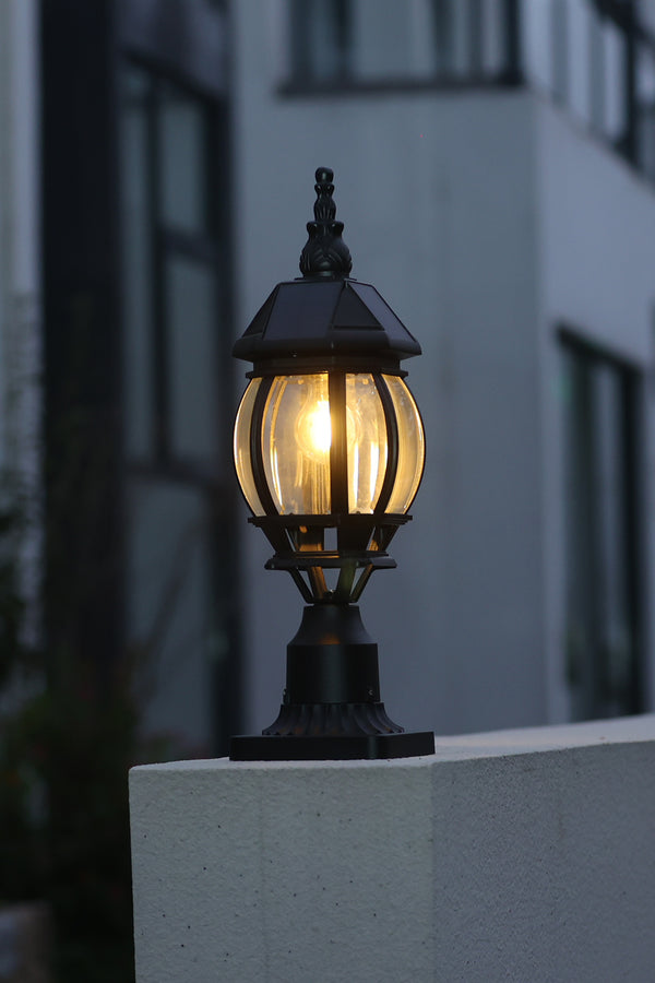 Lutec LUTEC -Solar Post Light With Pier Mount Base Dusk To Dawn Aluminium Solar Lamp Post Light Waterproof For Outside