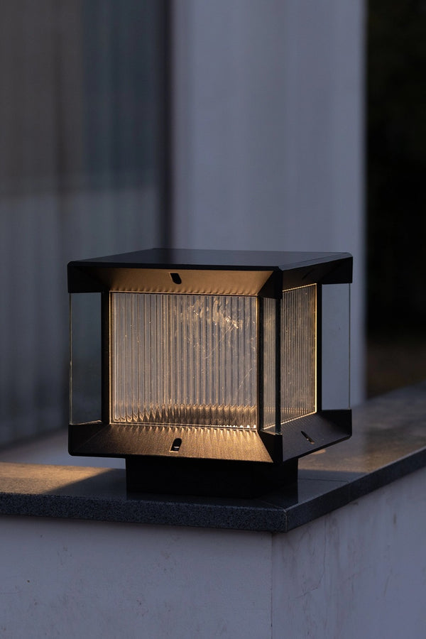 Lutec LUTEC Solar Post Lights Outdoor Dusk To Dawn Solar Lamp Post Light With Remote Control Waterproof RGB Color Changing Post Light Solar Powered Column Lights Pillar Lights For Outside Flat Surface