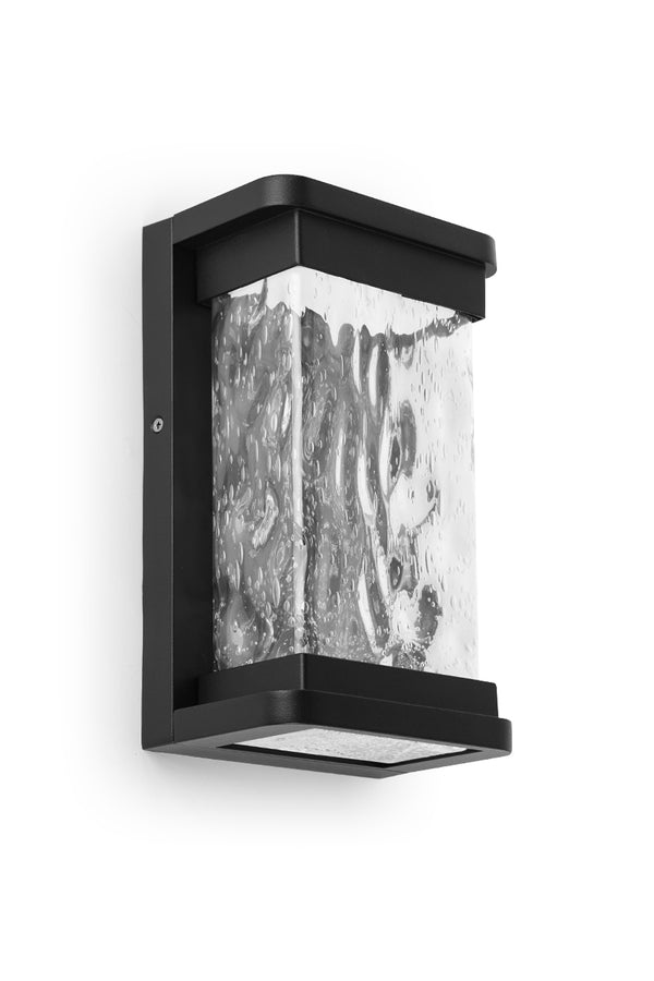 Lutec LUTEC-STARRY LED Outdoor Wall Sconce With Seeded Glass Surround 16.5W 795LM 3000K Black