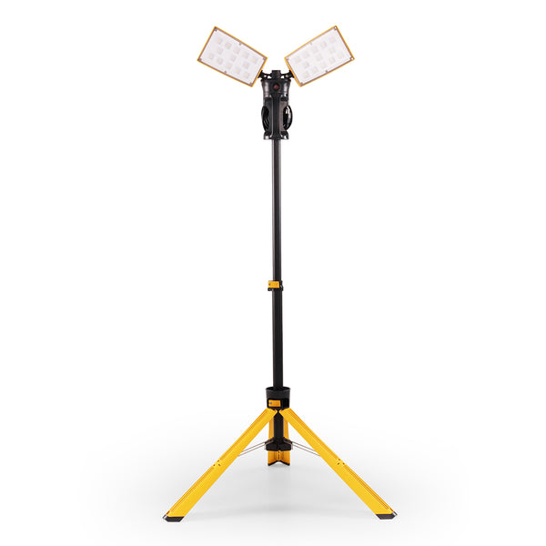 Lutec LUTEC 【Upgraded】5000K 12000 Lumen 105 Watt Dual-Head LED Work Light With Telescoping Tripod Work Light With Stand Rotating Waterproof Lamps And 8 Ft 3-Prong Power Cord