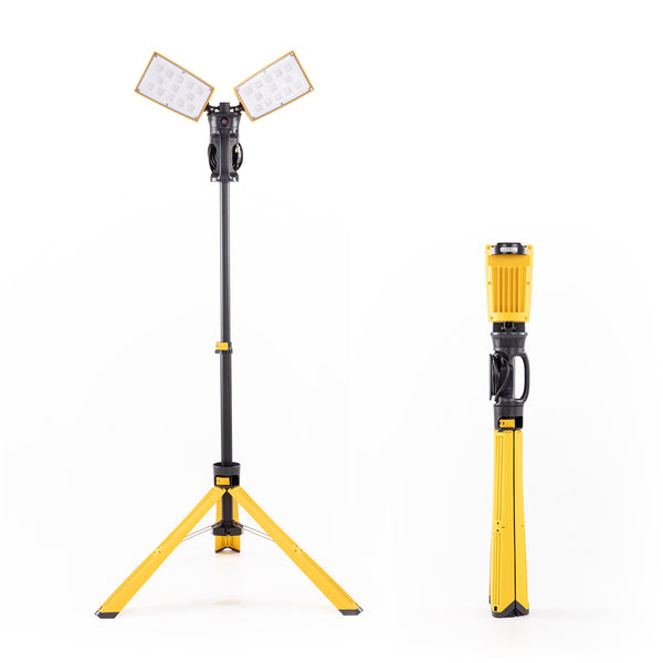 Lutec LUTEC 【Upgraded】5000K 12000 Lumen 105 Watt Dual-Head LED Work Light With Telescoping Tripod Work Light With Stand Rotating Waterproof Lamps And 8 Ft 3-Prong Power Cord